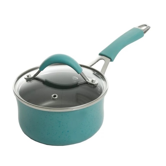 ♠️ New Pioneer Woman Frontier Speckle Aluminum 10-Piece Cookware Set, Turquoise - Picture 9 of 14